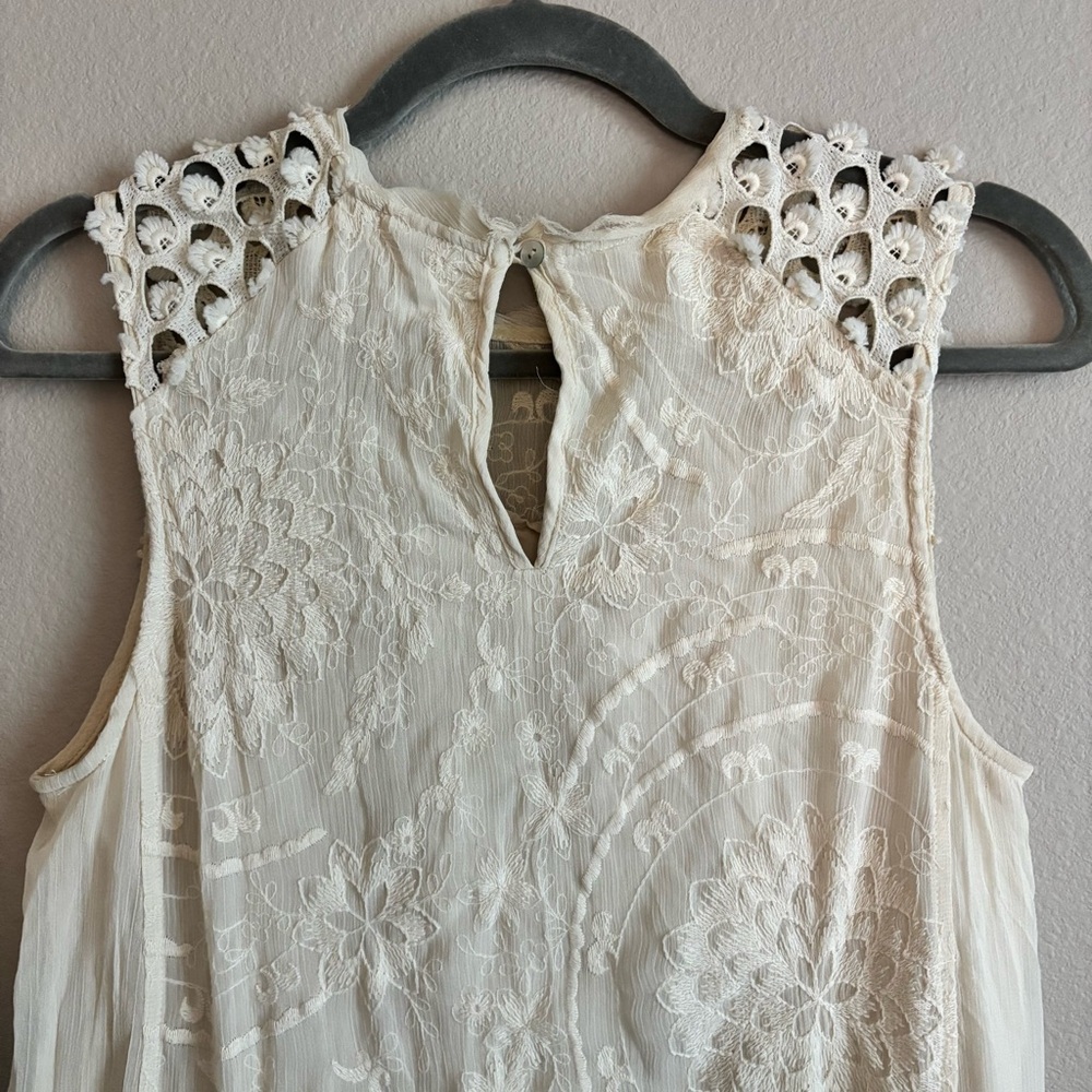 Cream lace crochet boho maxi dress - Picture 5 of 7